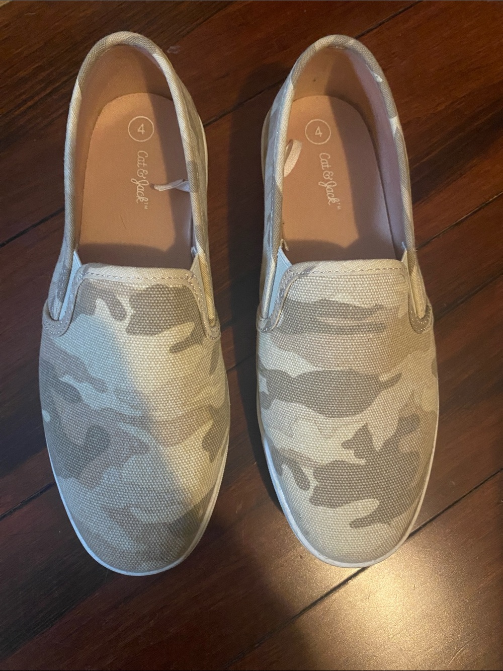 Cat & Jack Beige Camo Slip-On Canvas Sneakers